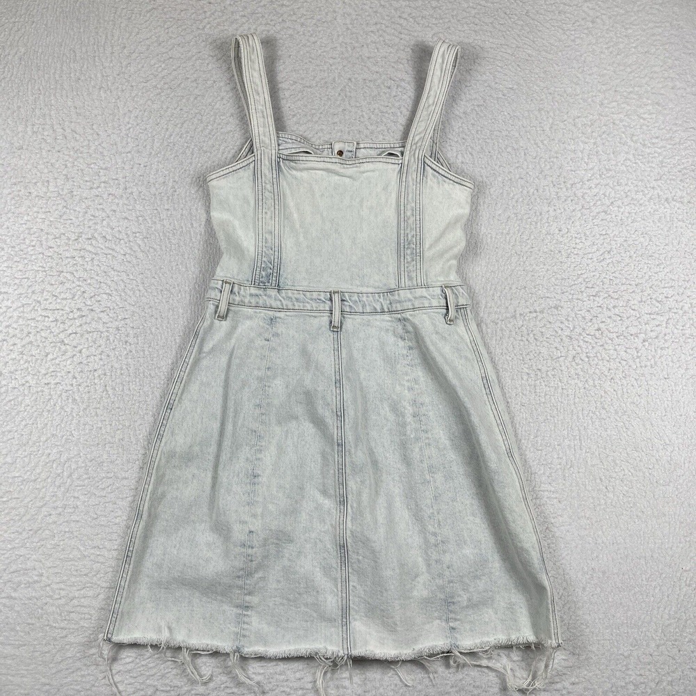 7 For All Mankind Dress Womens Large Denim Mini Frayed Hem‎ Sun Bleached Travel - Picture 2 of 11